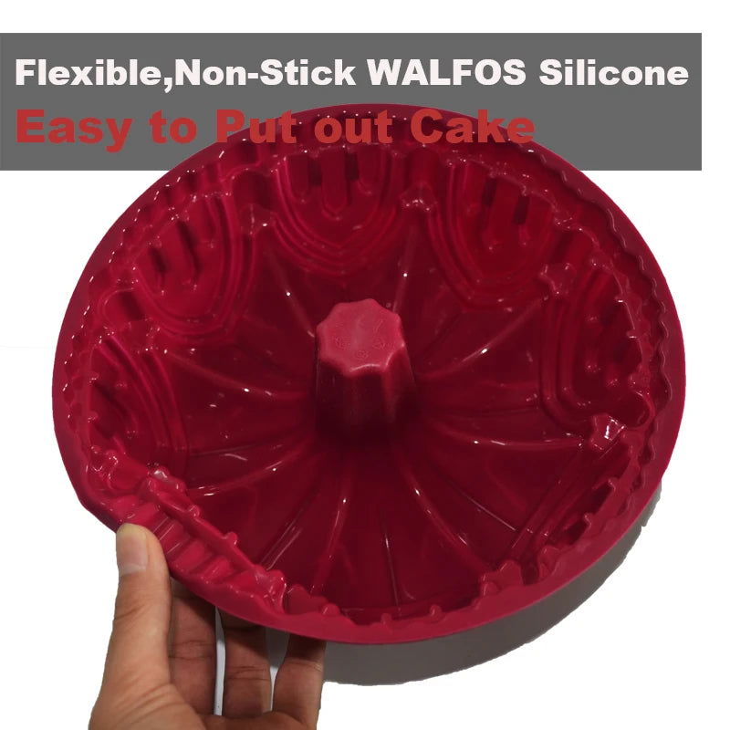 WALFOS 1PC Big Crown Castle Silicone Cake Mold 3D Birthday Cake Pan Decorating Tools Large Bread Fondant DIY Baking Pastry Tool - Walfos® Kitchenware