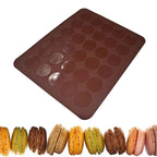 WALFOS 1 PC 30 Holes Macarons Mat Round Shape Silicone Gel Pad Macarons Mat Fit To Oven Microwave Refrigerator Macaron Mat - Walfos® Kitchenware