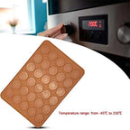 WALFOS 1 PC 30 Holes Macarons Mat Round Shape Silicone Gel Pad Macarons Mat Fit To Oven Microwave Refrigerator Macaron Mat - Walfos® Kitchenware