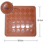 WALFOS 1 PC 30 Holes Macarons Mat Round Shape Silicone Gel Pad Macarons Mat Fit To Oven Microwave Refrigerator Macaron Mat - Walfos® Kitchenware
