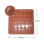 WALFOS 1 PC 30 Holes Macarons Mat Round Shape Silicone Gel Pad Macarons Mat Fit To Oven Microwave Refrigerator Macaron Mat - Walfos® Kitchenware