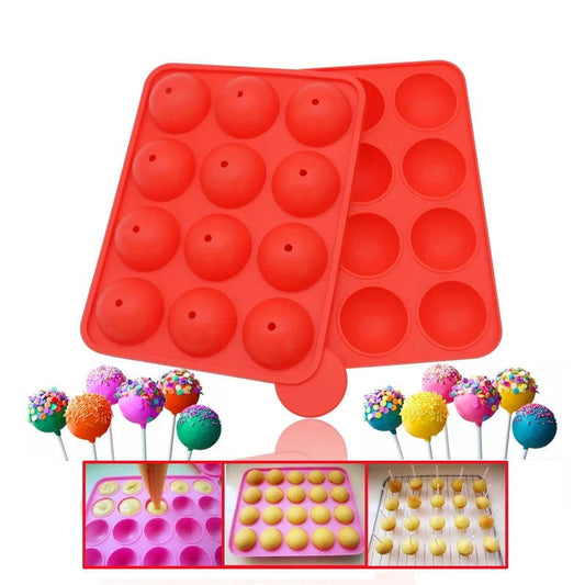 WALFOS 1 Pc Eco-Friendly Silicone Cake Pop Mold Cupcake Lollipop Mold Sticks Baking Tray Stick Tool Cake Mold Pan - Walfos® Kitchenware