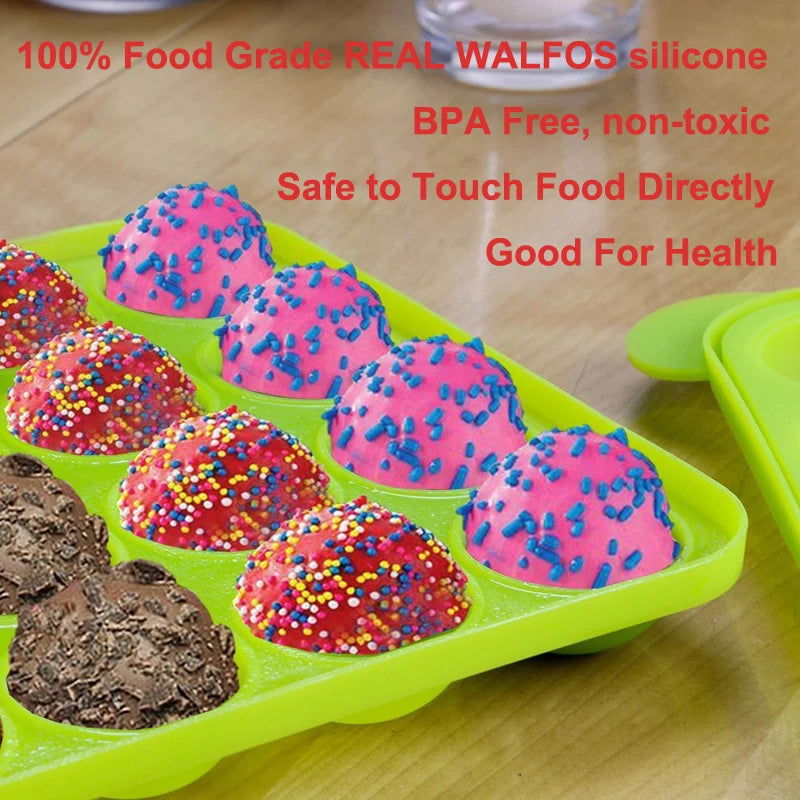WALFOS 1 Pc Eco-Friendly Silicone Cake Pop Mold Cupcake Lollipop Mold Sticks Baking Tray Stick Tool Cake Mold Pan - Walfos® Kitchenware