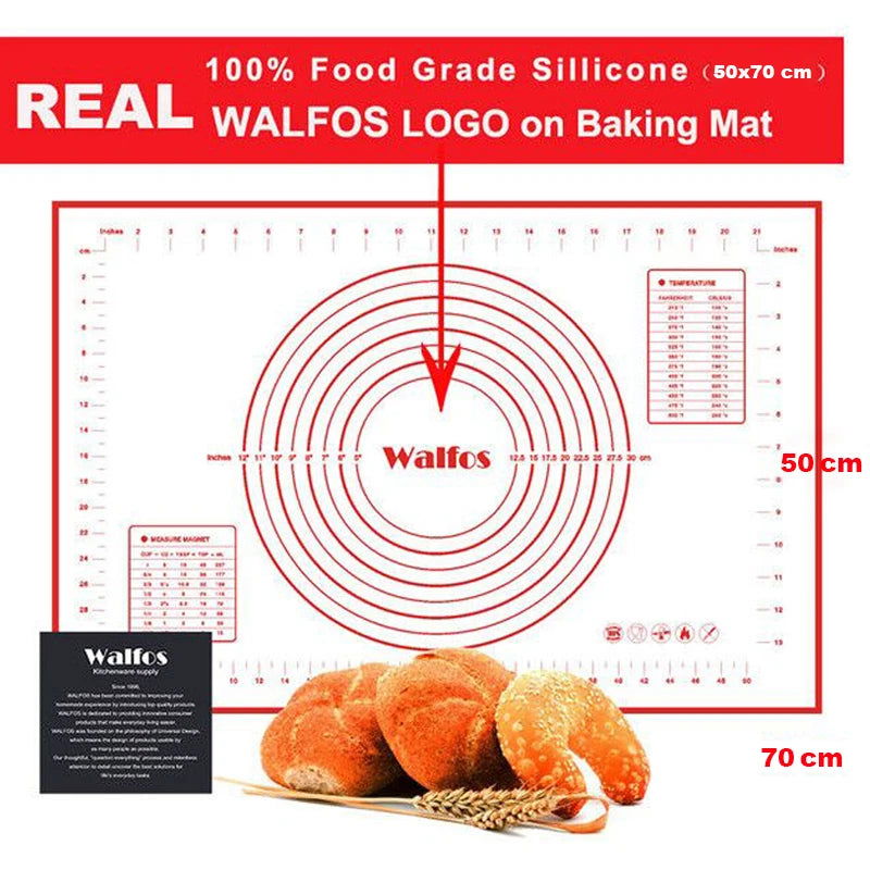 WALFOS 1 Piece 50x70cm Non Stick Silicone Baking Mats Sheet  Liner Pad Baking Mat Oven Pasta Kitchen Tools - Walfos® Kitchenware