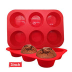 WALFOS 1 Piece Cake Tools Fondant  Bakeware Silicone Metal Non-Stick 6 Cups Cupcake Baking Tray Mousse Cake Mold Muffin Pan - Walfos® Kitchenware