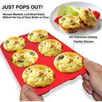 WALFOS 1 Piece Cake Tools Fondant  Bakeware Silicone Metal Non-Stick 6 Cups Cupcake Baking Tray Mousse Cake Mold Muffin Pan - Walfos® Kitchenware