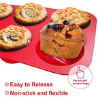 WALFOS 1 Piece Cake Tools Fondant  Bakeware Silicone Metal Non-Stick 6 Cups Cupcake Baking Tray Mousse Cake Mold Muffin Pan - Walfos® Kitchenware