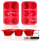 WALFOS 1 Piece Cake Tools Fondant  Bakeware Silicone Metal Non-Stick 6 Cups Cupcake Baking Tray Mousse Cake Mold Muffin Pan - Walfos® Kitchenware