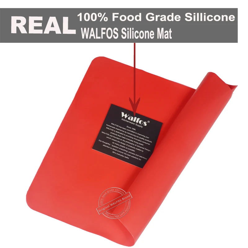 WALFOS 1 Piece Food Grade Baking Mat Heat Resistance Table Placemat Pad Silicone Oven Mat Heat Insulation Pad Bakeware Table Mat - Walfos® Kitchenware