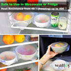 WALFOS 1 Piece Food Grade Keeping Food Fresh Wrap Reusable High Stretch Silicone Food Wraps Seal Vacuum Bowl Cover Stretch Lids - Walfos® Kitchenware