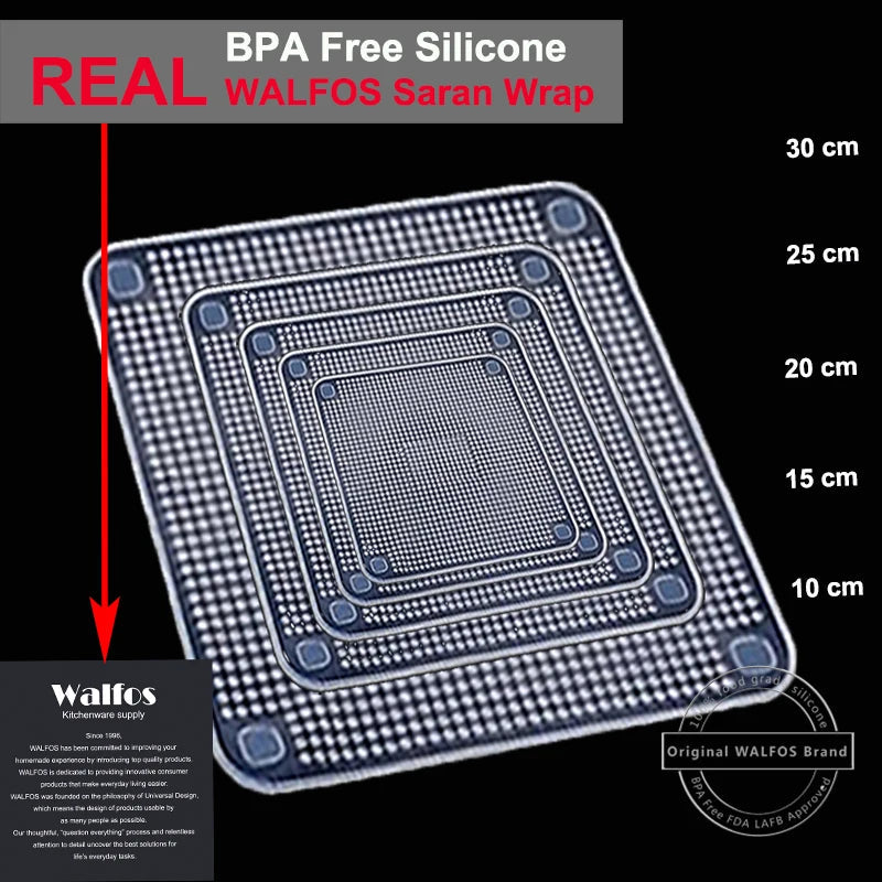 WALFOS 1 Piece Food Grade Keeping Food Fresh Wrap Reusable High Stretch Silicone Food Wraps Seal Vacuum Bowl Cover Stretch Lids - Walfos® Kitchenware