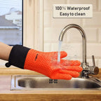 WALFOS 1 Piece Long Silicone Kitchen Gloves-BBQ Grill Gloves Heat Resistant Cooking Gloves For Grilling Microwave Oven Mitts Gloves - Walfos® Kitchenware