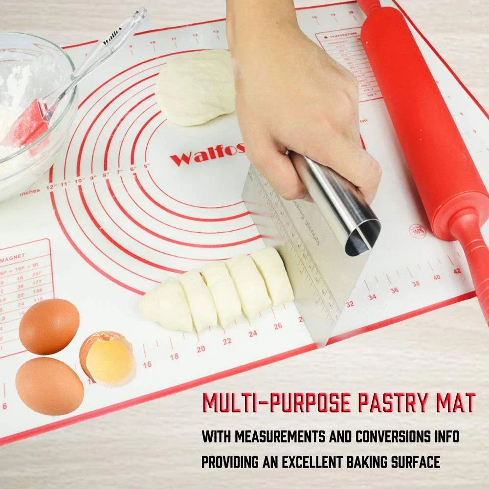 WALFOS 1 Pieces Non Stick Rolling Dough Mat Silicone Baking Mats And Liners Oven Silicone Pastry Mat Bakeware Accessories - Walfos® Kitchenware