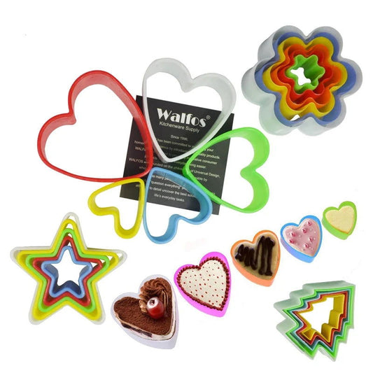 WALFOS 1 Set Cookies Cutter Slicer Frame Cake DIY Mold Heart Shape Cutter Party Cookies Maker Cookie Cutter Biscuit Stamp - Walfos® Kitchenware