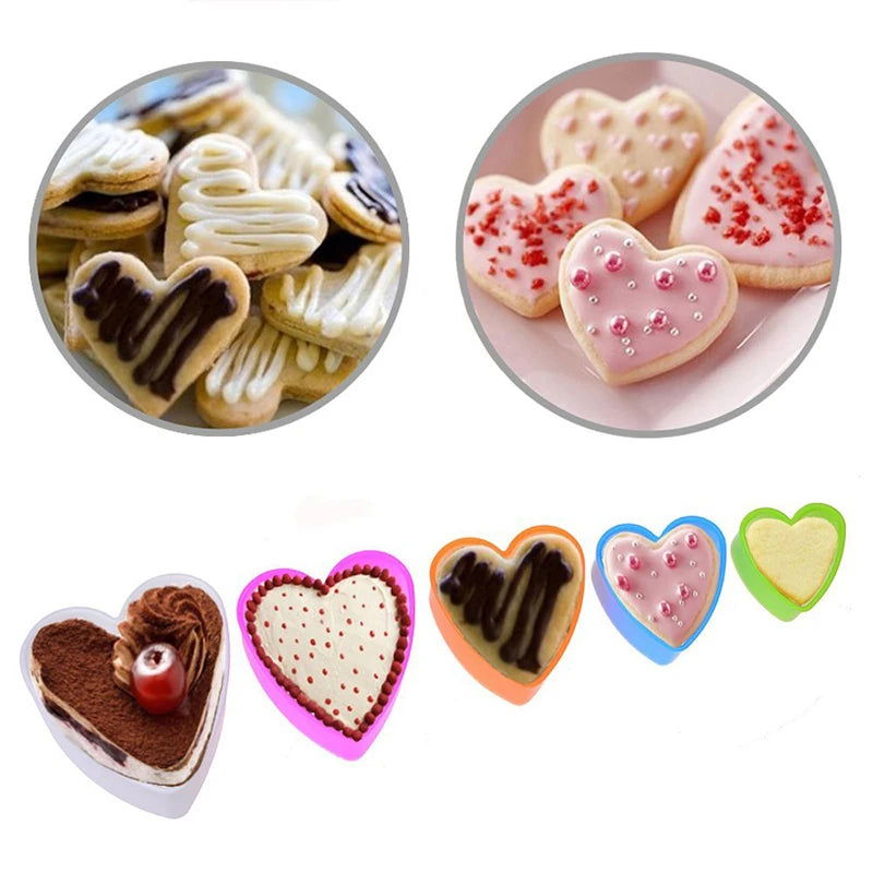 WALFOS 1 Set Cookies Cutter Slicer Frame Cake DIY Mold Heart Shape Cutter Party Cookies Maker Cookie Cutter Biscuit Stamp - Walfos® Kitchenware