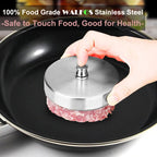 WALFOS 1 pc 9.5cm Round Shape Hamburger Press Stainless Steel Pork Beef Meat Pie Burger Making Mold Kitchen Tools - Walfos® Kitchenware