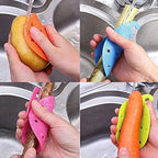 WALFOS 1 pc Vegetable Cleaning Brush Cute Shape Random Color Silicone Fruits Easy Cleaning Brush Potato Carrot Ginger Cleaning - Walfos® Kitchenware