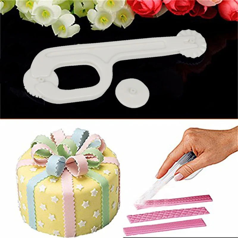 WALFOS 1pc 3 Wheel Fondant Cake Roller Modelling Embosser Cutter Plastic Cake Decorating Knife Fondant Cutter Sugar Craft Molds - Walfos® Kitchenware