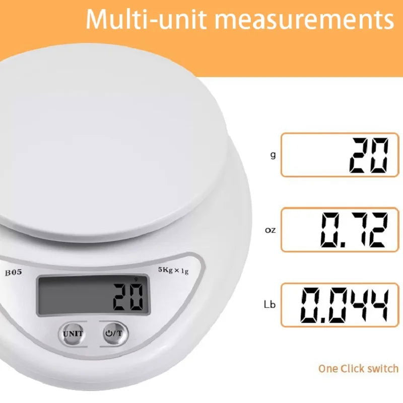 WALFOS 1pc 5kg LED Portable Digital Scale Scales Food Balance Measuring Weight Kitchen Electronic Scales Small Scale For Baking - Walfos® Kitchenware