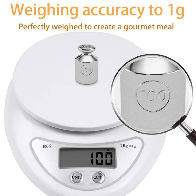 WALFOS 1pc 5kg LED Portable Digital Scale Scales Food Balance Measuring Weight Kitchen Electronic Scales Small Scale For Baking - Walfos® Kitchenware