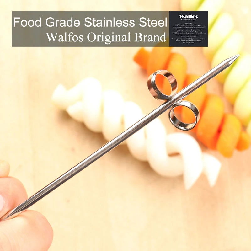 WALFOS 1pc Manual Spiral Screw Slicer Plastic PP + Steel Wire Potato Carrot Cucumber Vegetables Spiral Knife Carving Tool - Walfos® Kitchenware