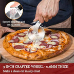 WALFOS 1pcs/2pcs Stainless Steel Pizza Cutter Professional Pizza Cutter Wheel with Anti-Slip Handle for Pizza Waffles Cookies - Walfos® Kitchenware