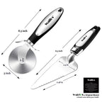 WALFOS 1pcs/2pcs Stainless Steel Pizza Cutter Professional Pizza Cutter Wheel with Anti-Slip Handle for Pizza Waffles Cookies - Walfos® Kitchenware