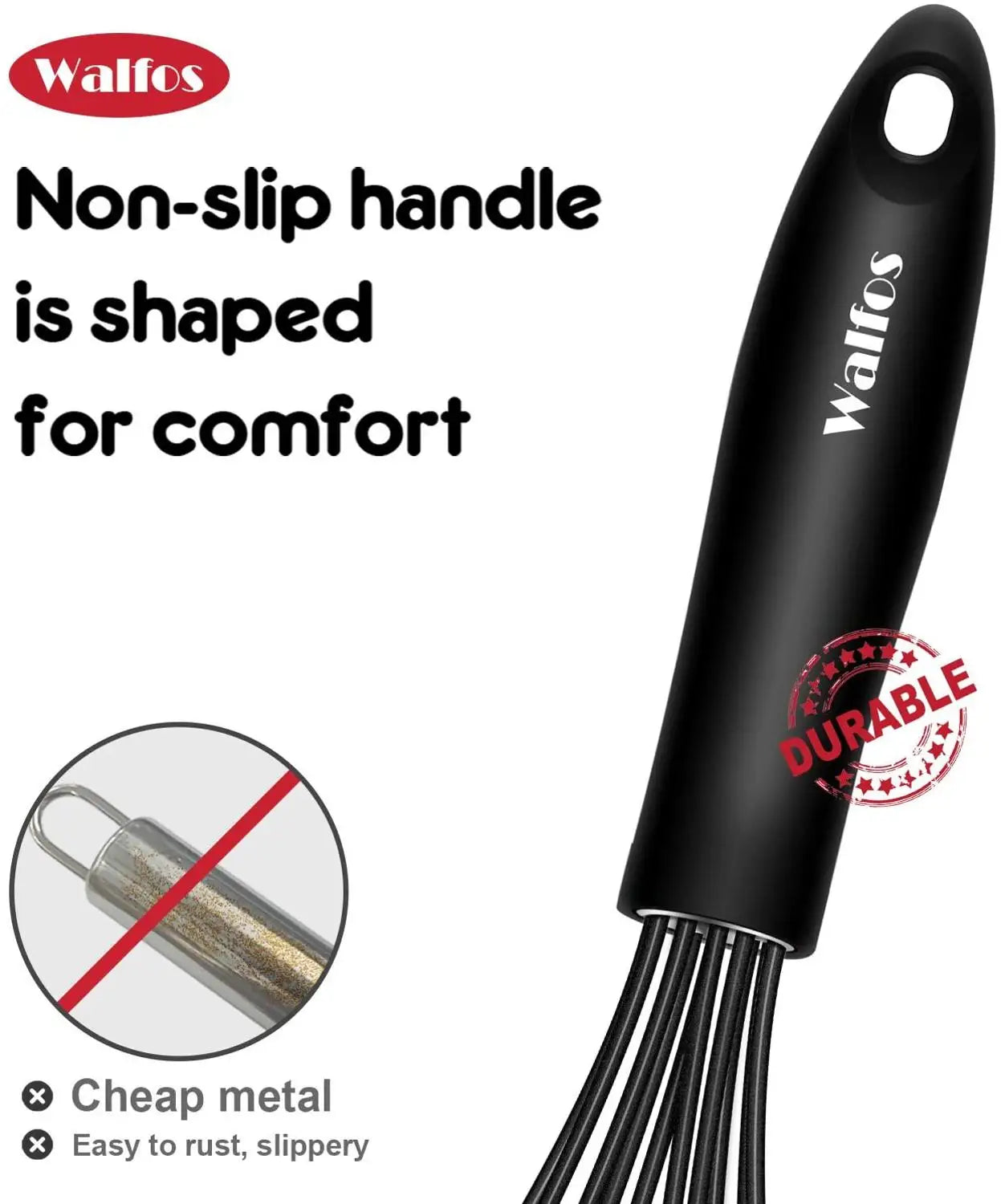 WALFOS 1pcs/3set Multifunctional Rotating Manual Whisk Mixer Mini Plastic Kitchen Whisk Baking Tool Silicone Whisk - Walfos® Kitchenware