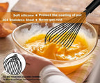 WALFOS 1pcs/3set Multifunctional Rotating Manual Whisk Mixer Mini Plastic Kitchen Whisk Baking Tool Silicone Whisk - Walfos® Kitchenware