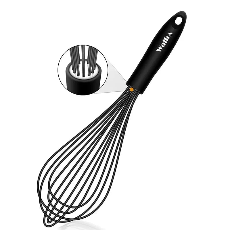 WALFOS 1pcs/3set Multifunctional Rotating Manual Whisk Mixer Mini Plastic Kitchen Whisk Baking Tool Silicone Whisk - Walfos® Kitchenware