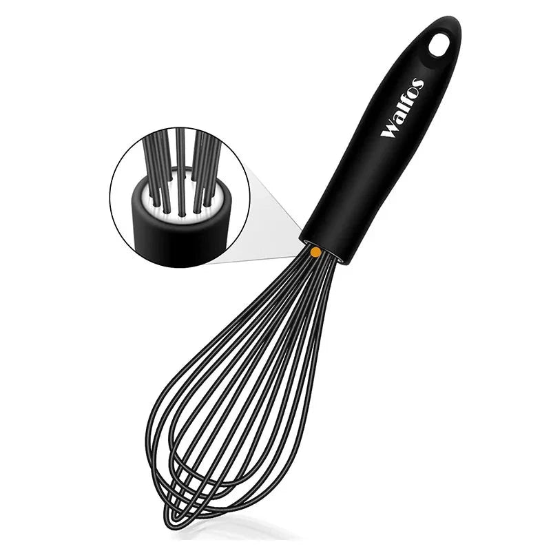 WALFOS 1pcs/3set Multifunctional Rotating Manual Whisk Mixer Mini Plastic Kitchen Whisk Baking Tool Silicone Whisk - Walfos® Kitchenware
