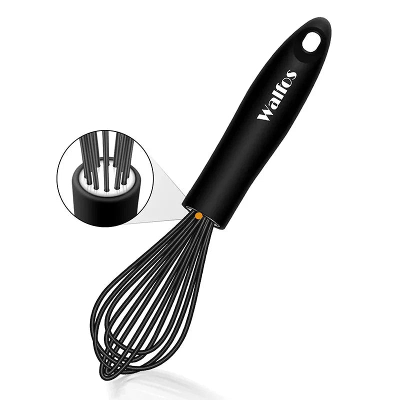 WALFOS 1pcs/3set Multifunctional Rotating Manual Whisk Mixer Mini Plastic Kitchen Whisk Baking Tool Silicone Whisk - Walfos® Kitchenware