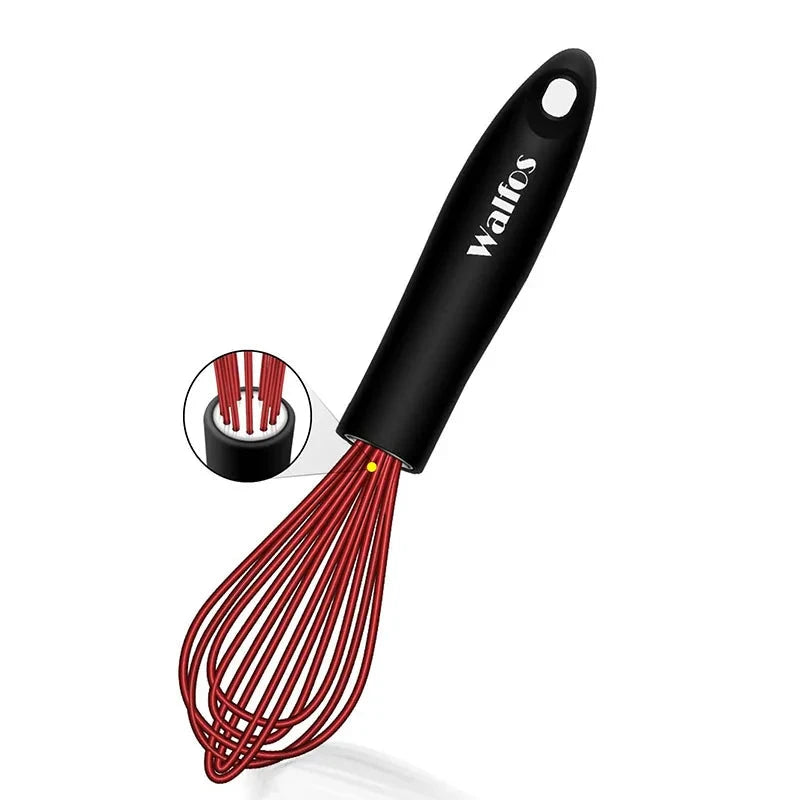 WALFOS 1pcs/3set Multifunctional Rotating Manual Whisk Mixer Mini Plastic Kitchen Whisk Baking Tool Silicone Whisk - Walfos® Kitchenware