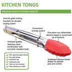 WALFOS 1pcs 7 Inch BBQ Nylon Tongs Tips Kitchen Mini Tong Heat Resistant Nylon Cooking Tongs Steel Food Tongs Kitchen Accessorie - Walfos® Kitchenware