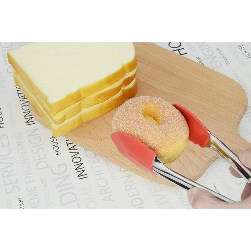 WALFOS 1pcs 7 Inch BBQ Nylon Tongs Tips Kitchen Mini Tong Heat Resistant Nylon Cooking Tongs Steel Food Tongs Kitchen Accessorie - Walfos® Kitchenware