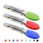 WALFOS 1pcs 7 Inch BBQ Nylon Tongs Tips Kitchen Mini Tong Heat Resistant Nylon Cooking Tongs Steel Food Tongs Kitchen Accessorie - Walfos® Kitchenware