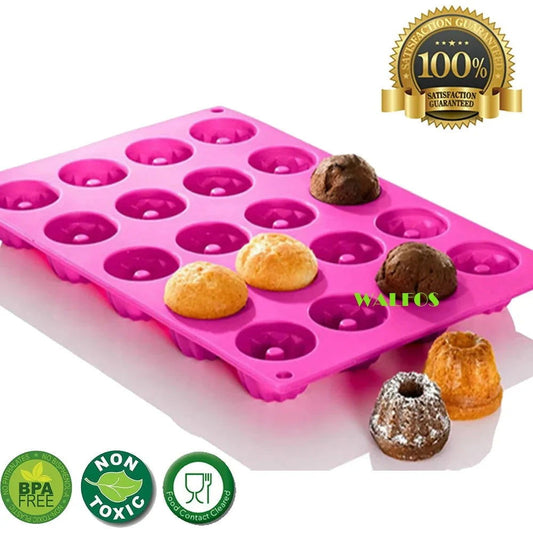 WALFOS 20-Cavity Germany Mini Fancy Bundt Savarin Cake Pan Silicone Mold Pudding Chocolate Bakeware Chiffon Mould - Walfos® Kitchenware