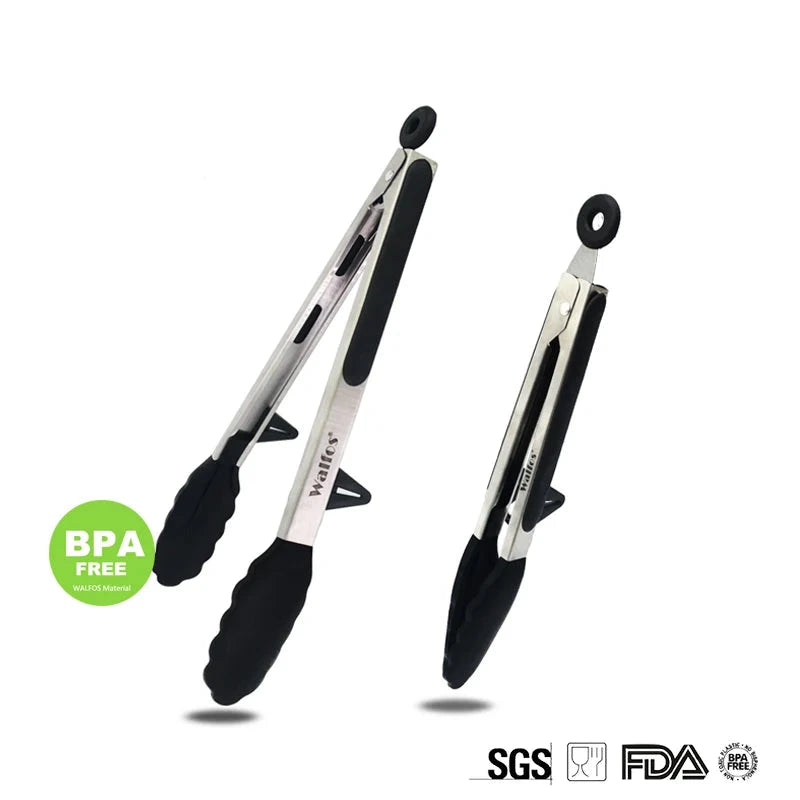 WALFOS  22 CM And 30CM Food Grade 100% Silicone Food Tong Kitchen Tongs Utensil Cooking Tong Clip Clamp Salad Serving BBQ Tools - Walfos® Kitchenware