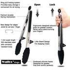 WALFOS  22 CM And 30CM Food Grade 100% Silicone Food Tong Kitchen Tongs Utensil Cooking Tong Clip Clamp Salad Serving BBQ Tools - Walfos® Kitchenware