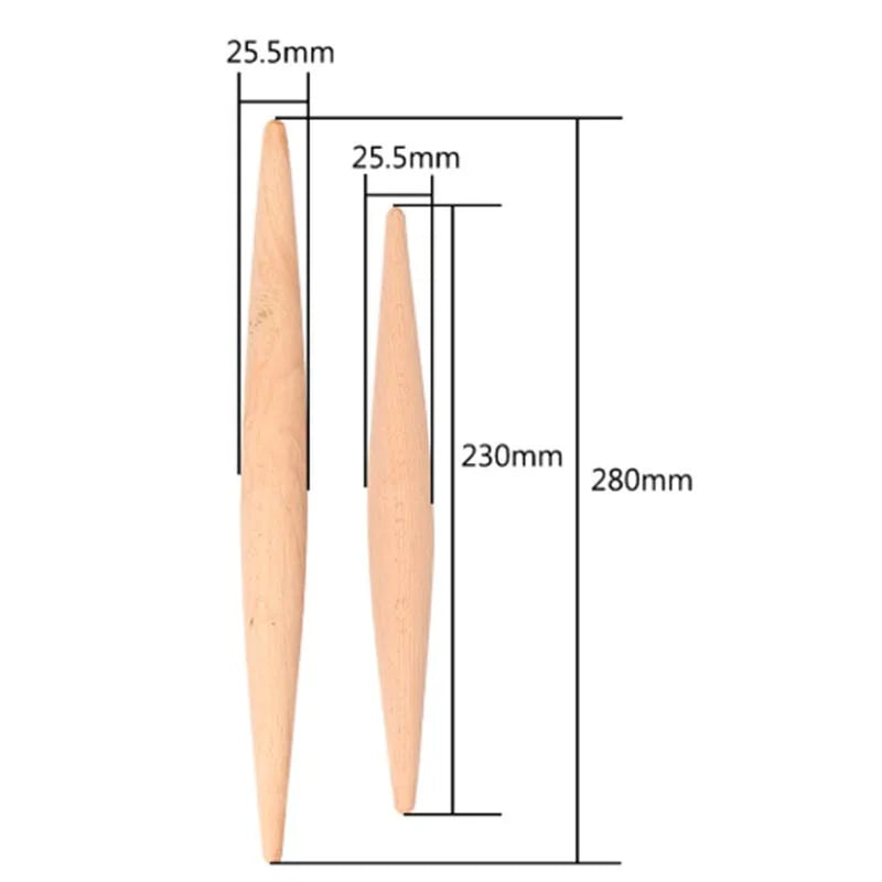 WALFOS 23 cm /28 cm Rolling Pin Wood Fondant Cake Dough Roller Non-Stick Cooking Tool Gadgets Pasta Dumpling Skin Maker Double - Walfos® Kitchenware