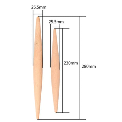 WALFOS 23 cm /28 cm Rolling Pin Wood Fondant Cake Dough Roller Non-Stick Cooking Tool Gadgets Pasta Dumpling Skin Maker Double - Walfos® Kitchenware