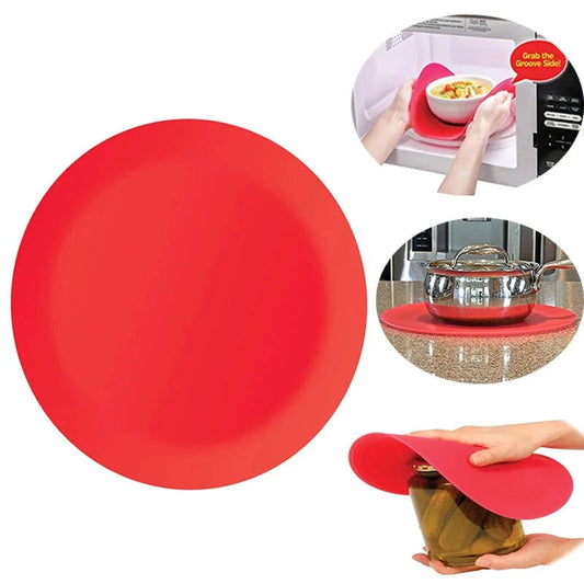 WALFOS 25CM Silicone Multi-Purpose Silicone Microwave Mat Oven Liner Easy Grab Heat Resistant Silicone Placemat Trivet - Walfos® Kitchenware