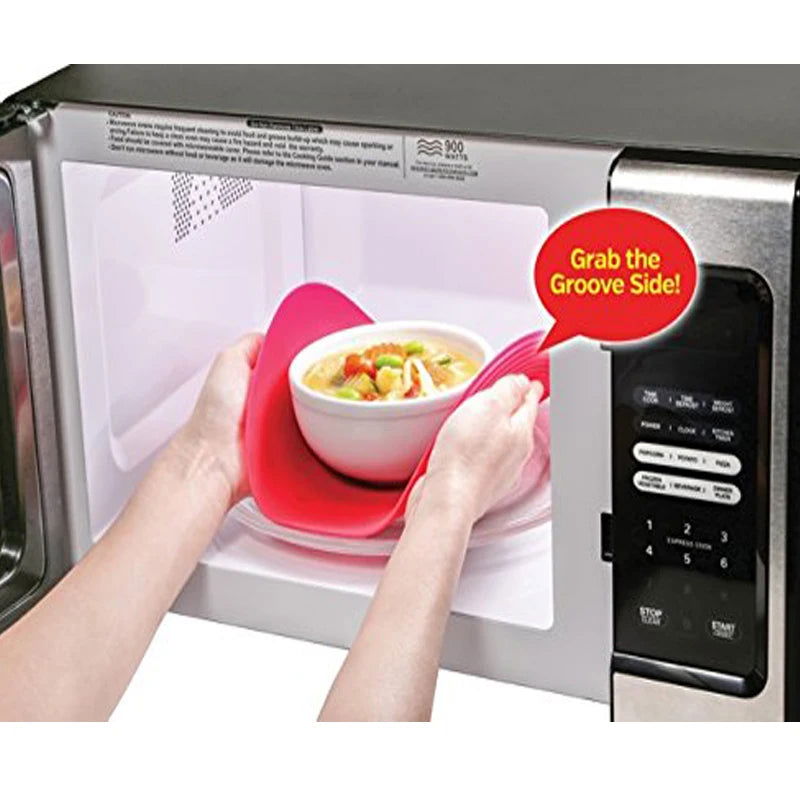WALFOS 25CM Silicone Multi-Purpose Silicone Microwave Mat Oven Liner Easy Grab Heat Resistant Silicone Placemat Trivet - Walfos® Kitchenware