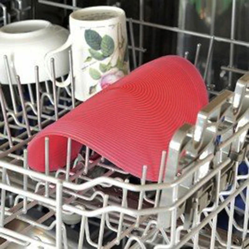 WALFOS 25CM Silicone Multi-Purpose Silicone Microwave Mat Oven Liner Easy Grab Heat Resistant Silicone Placemat Trivet - Walfos® Kitchenware