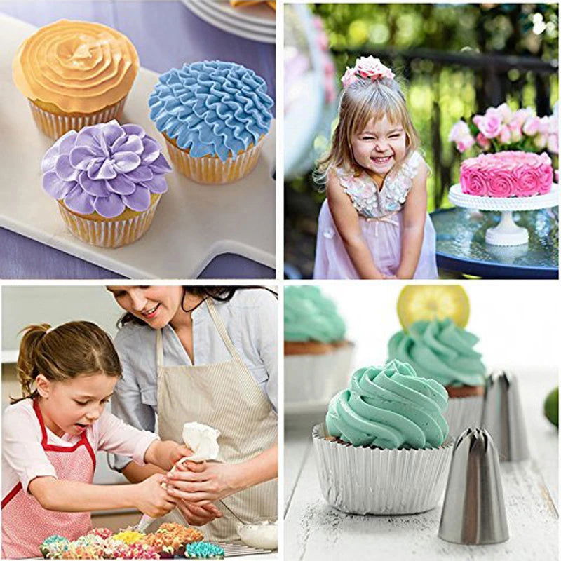 WALFOS 25Pcs/Set Large Stainless Steel Icing Piping Nozzles Pastry Tips Set Kitchen Accessories Cake Decorating Tongs - Walfos® Kitchenware
