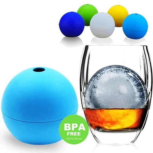 WALFOS 2Pcs Food Grade Large Whisky Ice Ball 6cm Round Whisky Silicone Ice Ball Mold Big Sphere Ice Mould Whiskey Ice Ball Maker - Walfos® Kitchenware