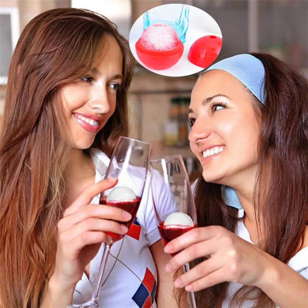 WALFOS 2Pcs Food Grade Large Whisky Ice Ball 6cm Round Whisky Silicone Ice Ball Mold Big Sphere Ice Mould Whiskey Ice Ball Maker - Walfos® Kitchenware