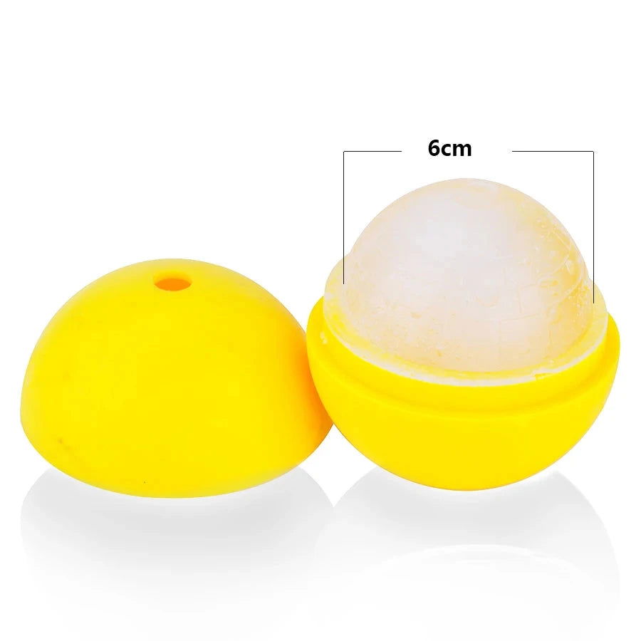WALFOS 2Pcs Food Grade Large Whisky Ice Ball 6cm Round Whisky Silicone Ice Ball Mold Big Sphere Ice Mould Whiskey Ice Ball Maker - Walfos® Kitchenware