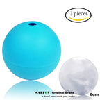 WALFOS 2Pcs Food Grade Large Whisky Ice Ball 6cm Round Whisky Silicone Ice Ball Mold Big Sphere Ice Mould Whiskey Ice Ball Maker - Walfos® Kitchenware