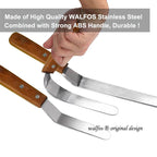 WALFOS 2 Pcs/Set Stainless Steel Butter Cake Cream Knife Spatula Smoother Icing Frosting Fondant Pastry Cake Decorating Tools - Walfos® Kitchenware